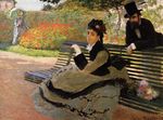 Клод Моне Камилла Моне на садовой скамейке 1873г